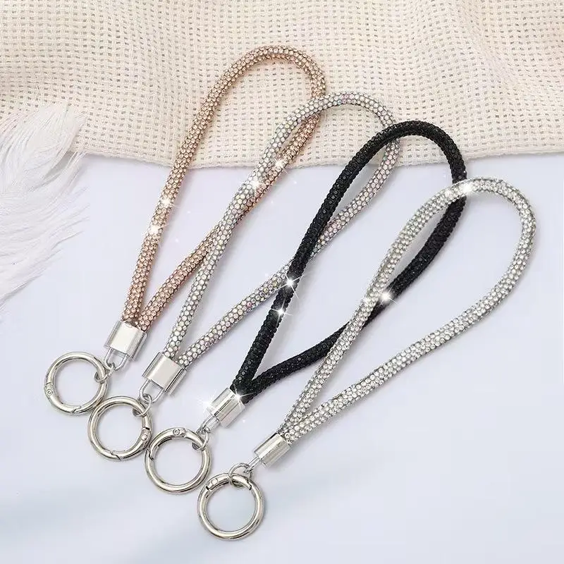 Bling Shiny Anti-Lost Keychain Wrist Strap Glitter Phone Lanyard Hanging Rope for Camera USB Drive Outdoor Use