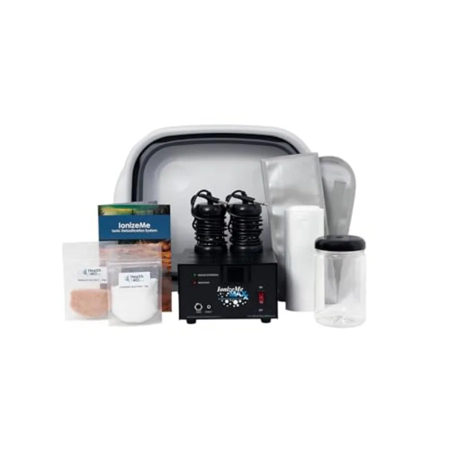 

HEALTHandMED IonizeMe Maxx-Powerful 20 Volts 2.5 Amperes Heavy Duty Ionic Foot Bath Detox Machine Starter Package with 5 Year W