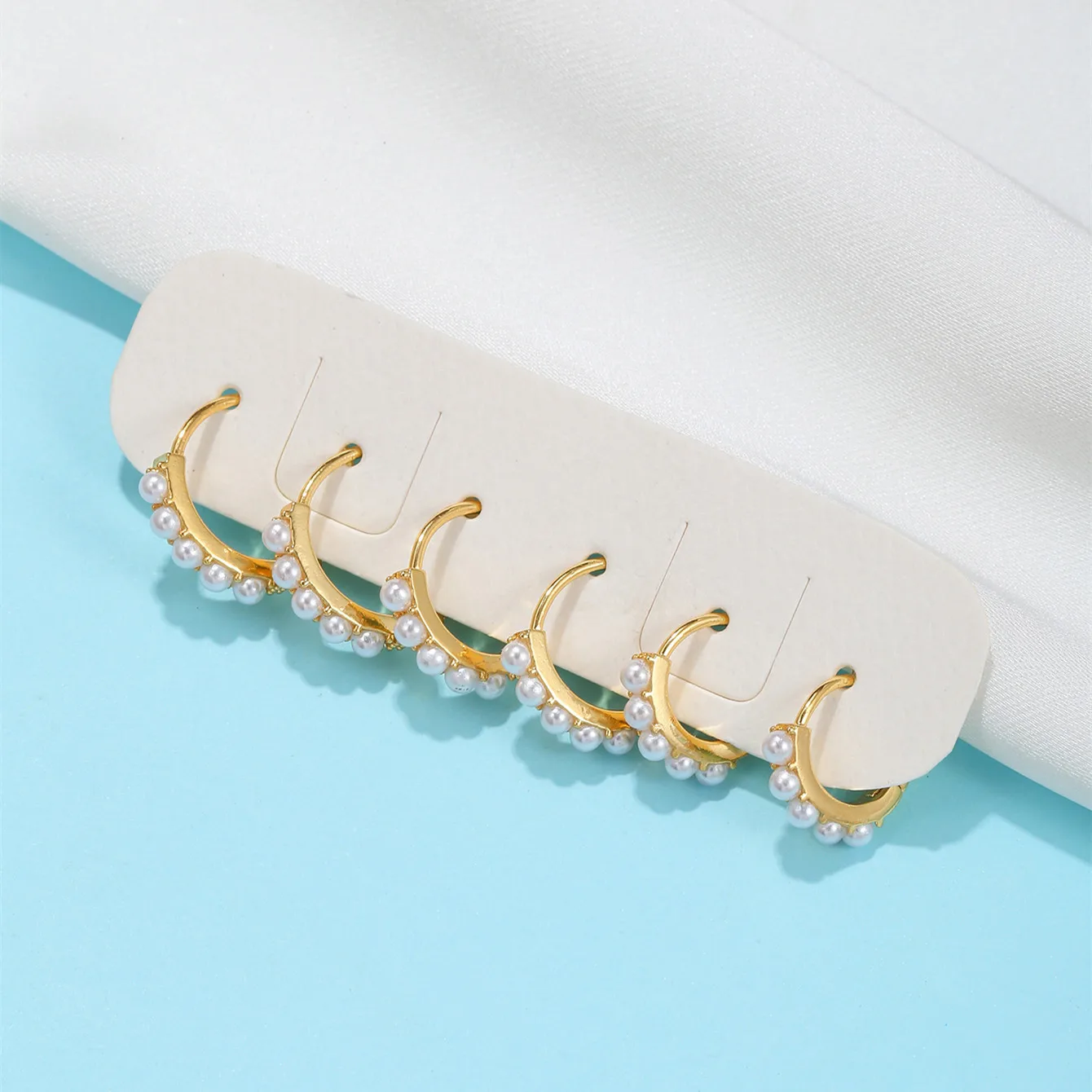 Yuedane Stainless Steel Little Imitation Pearl Hoop Earrings Small Circle Cartilage Earring Piercing Jewelry For Women