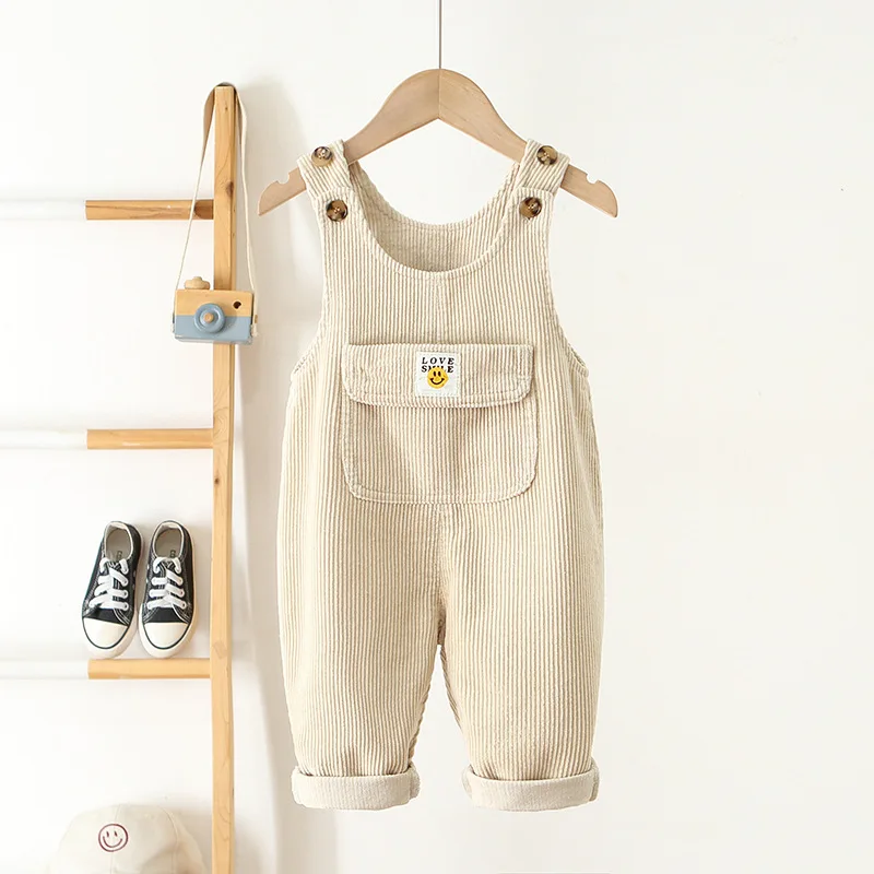 Children's overalls burst Children's overalls Boys Baby girls baby corduroy overalls 0-3 years old baby vest style romper