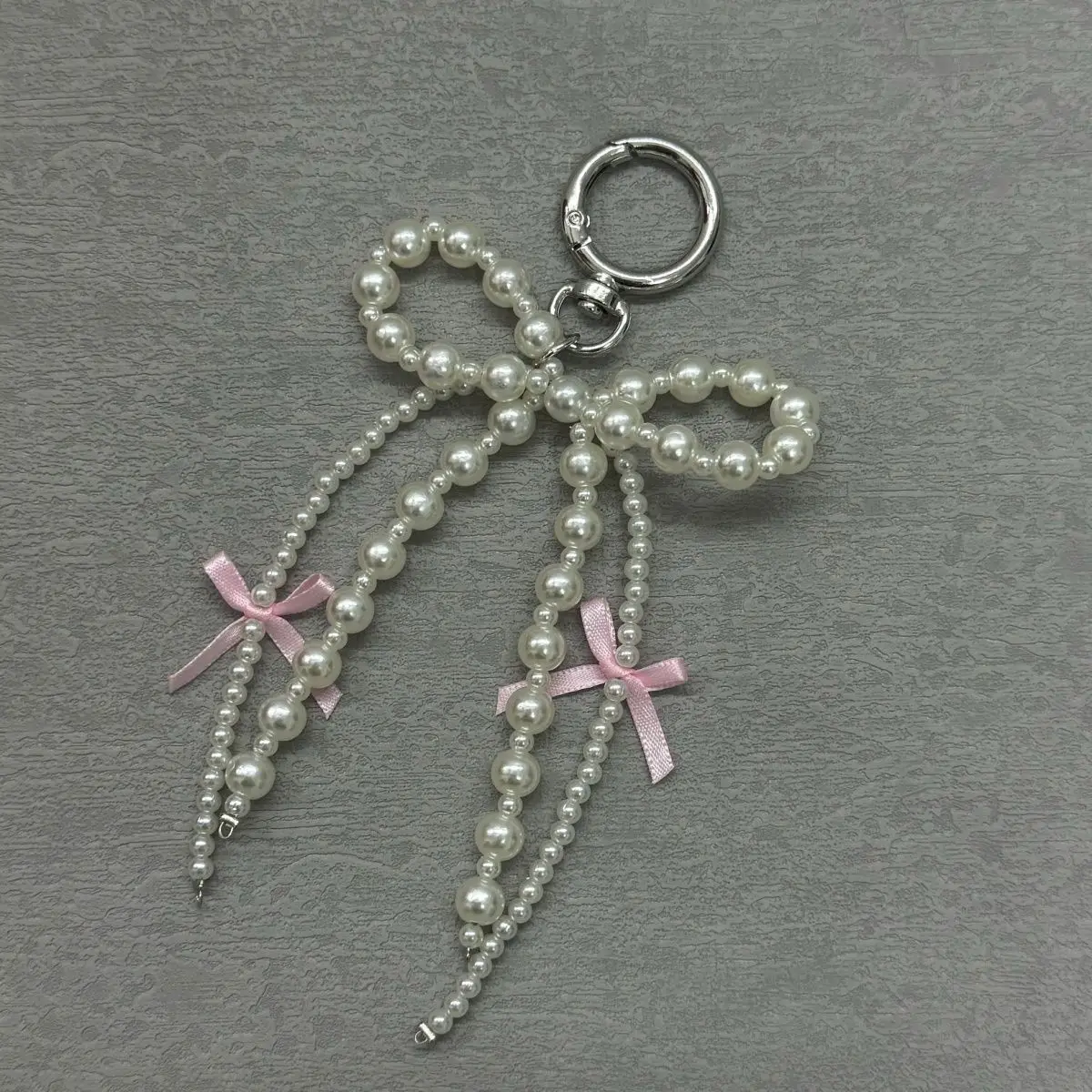 Korean pendant ins fashion bow pearl pendant bag design pink girl ballet style  aesthetic room decor