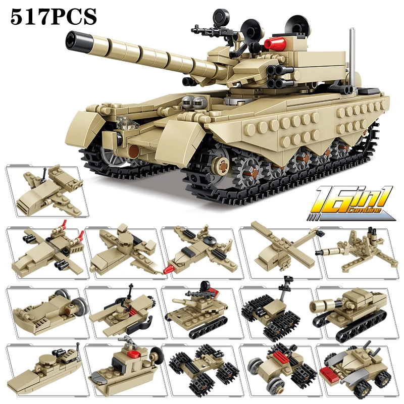 99 Hauptkampfpanzer Bausteine Armee Militär Schwerer Panzer Schlachtschiff Raumschiff Montage-Bausteine Lernspielzeug Geburtstagsgeschenke