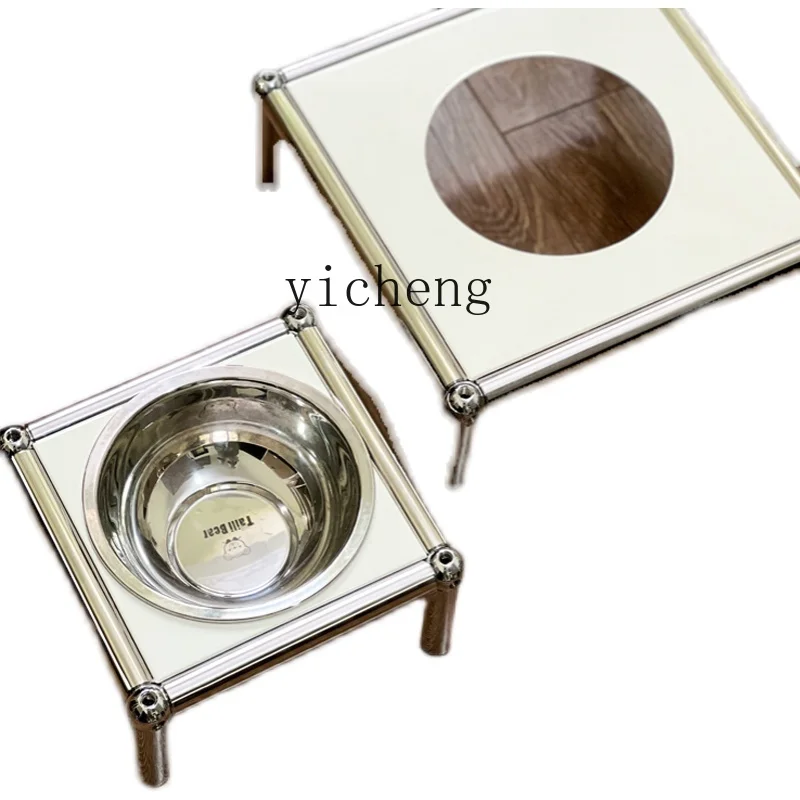 ZC Dog Bowl Stainless Steel Cat Basin Pet Bowl Non-Slip Pet Basin for Eating and Drinking