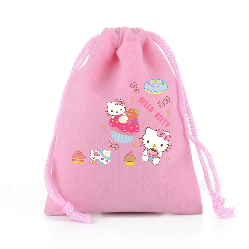 Hello Kitty Pocket Bags Canvas Storage Bag Organizer Kuromi Holiday Gift Bags Travel Student Boy Girl regali di compleanno di compleanno