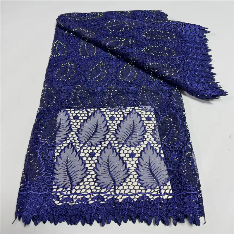 

Нигерийская водорастворимая кружевная ткань 2025 г., африканский гипюровый шнур, кружевная ткань, шить свадебные платья для женщин, кружево для DIY, 5 ярдов