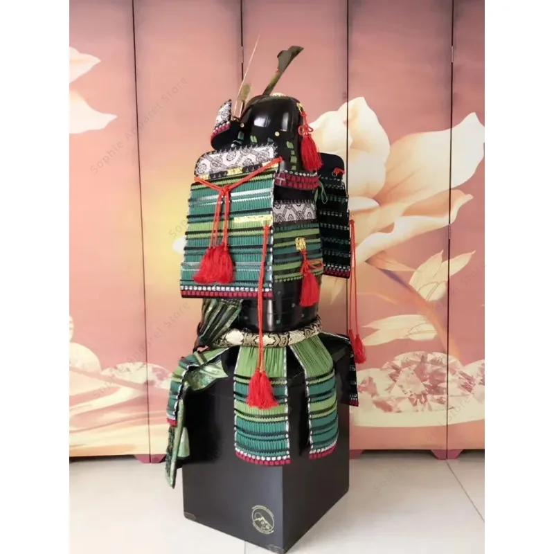 Japanese Samurai Armor Ancient Generals Tokugawa Ieyasu Costume Japan Warrior Armour Helmet Wearable Carboon Steel