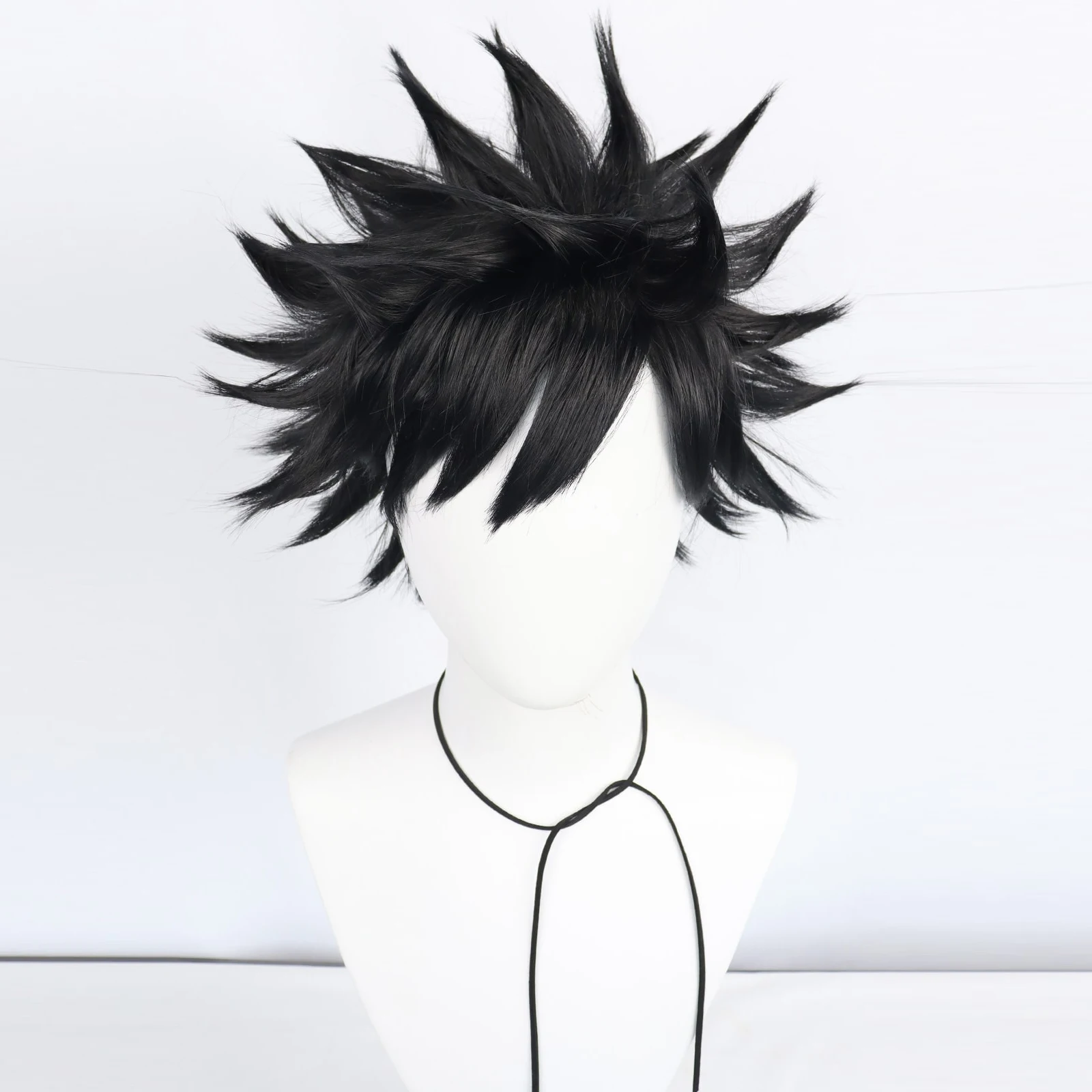 

Synthetic Short Men'S Cosplay Wig, Requires Wig Styling, Black, Red Optional