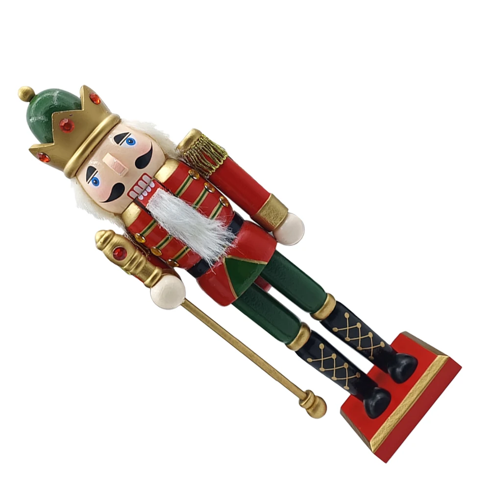 

Wooden Nutcracker Ornament Christmas Decor Traditional Lovely Statue Craft Home Hotel Restaurant Coffeeshop Xmas Gift Desktop