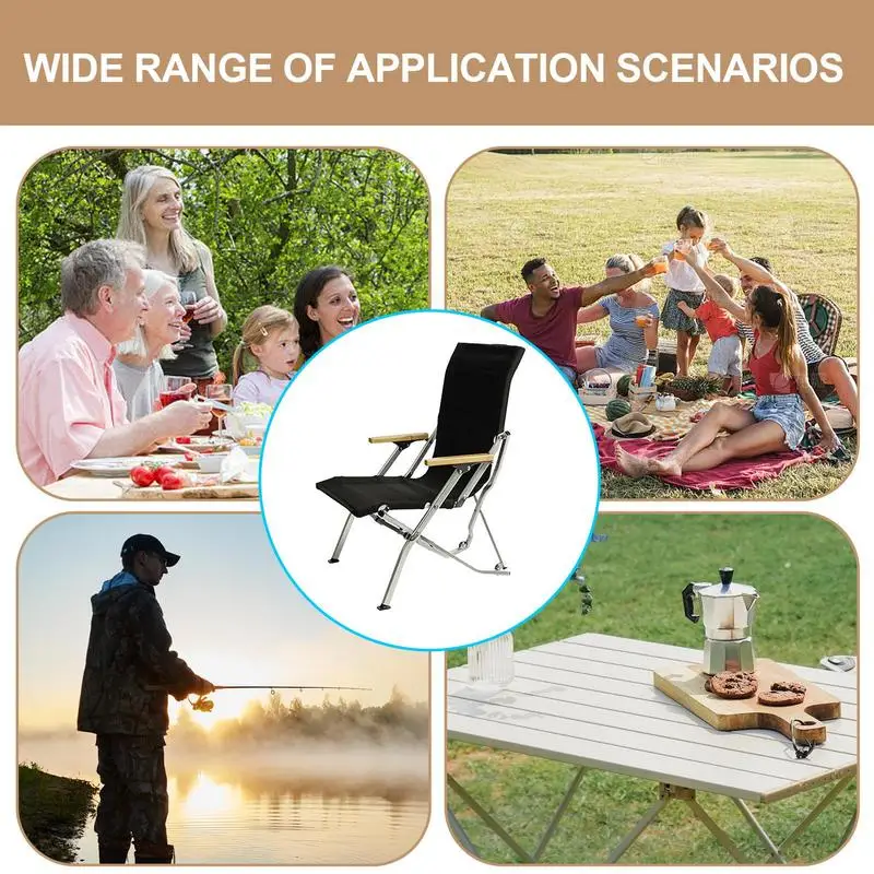 Outdoor Chairs Folding Beach Chair Aluminum Alloy Frame Heightened Chair Back Portable Camping Chairs For Camping Lawn Yard