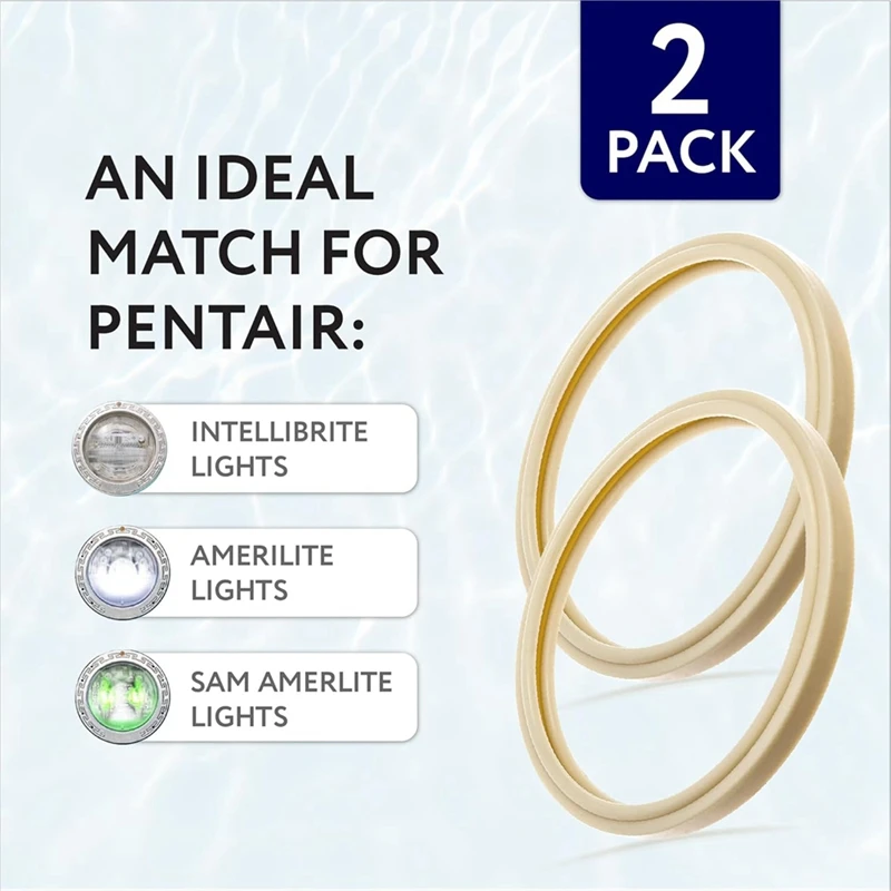 Junta de lente de luz de piscina de 2 piezas de 8-3/8 pulgadas para Pentair 79101600 Z 79104800 -Para luces de inteligencia y SAM Amerlite de Intellibrite-AT64
