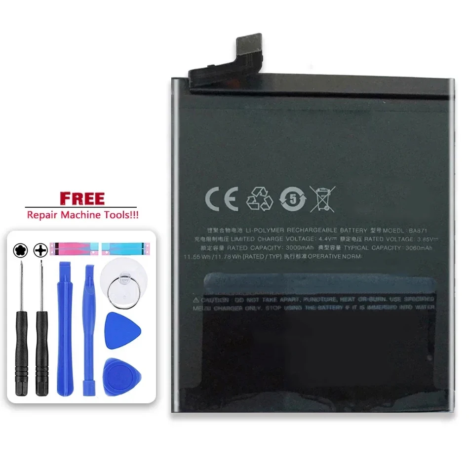 

Mobile Phone Replacement Battery BA871 3060mAh Fit For Meizu Meilan M15