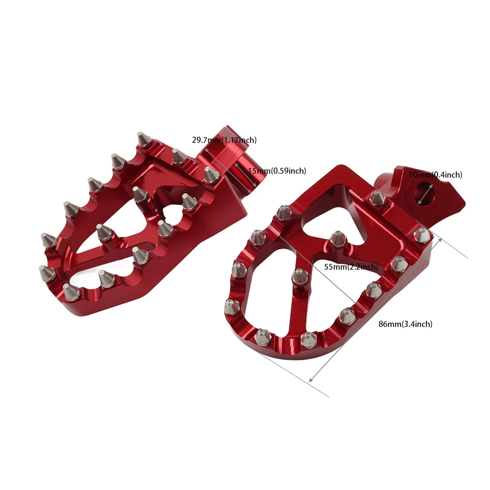 1Pair Red Motorcycle CNC Foot Pegs Rests Pedal For Honda CR50 1995-2001 For CR125R CR250R 1995 1996 1997 1998 1999