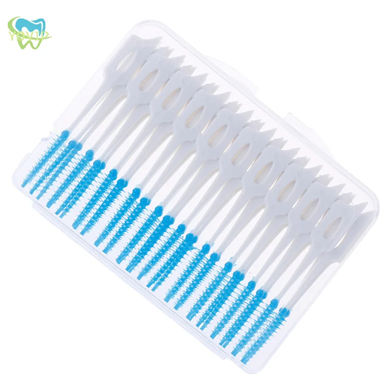 40Pcs/Box Push-Pull Interdental Brush 0.7mm Gum Orthodontic Wire Brush Oral Care