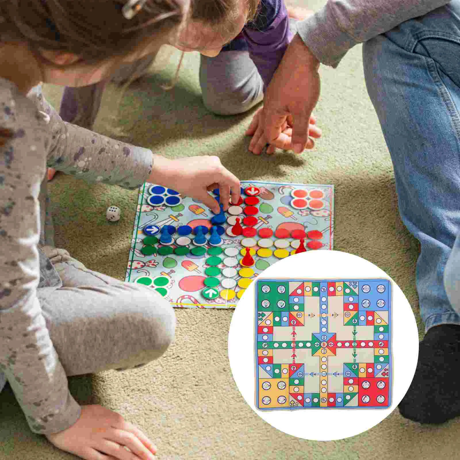 Vliegend schaaktapijt Vliegtuig Schaaktapijt Speelmat Leuk gezin Ouder-kind spel Feestspel Reisspel (90 x 90 cm, Plastic schaakpi