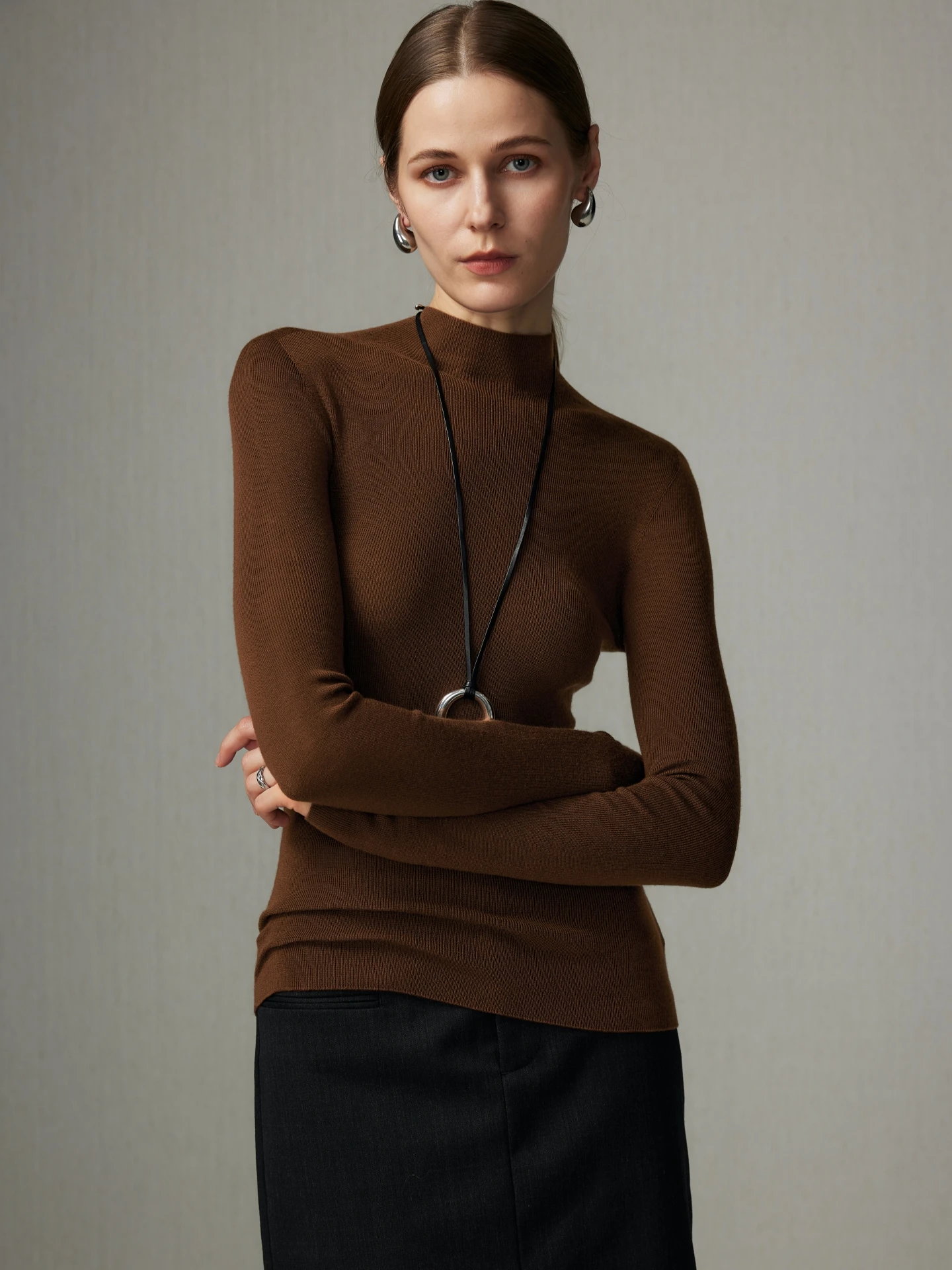 

SOUL JUC Gold Wool Series 80 Yards 3 Strand Soft Skin-friendly f High Collar 8 Needle Sl Wool Base irt