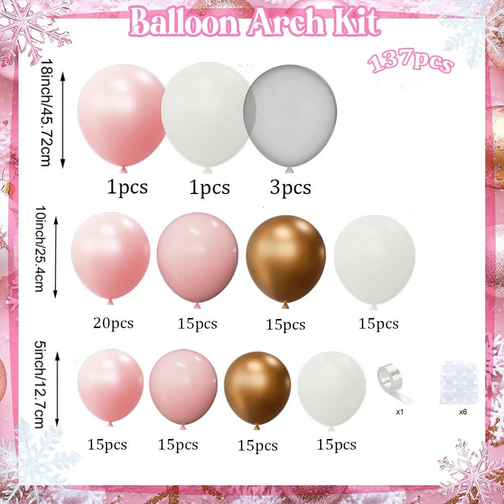 137-teiliges Vintage Rosa-Rosafarbenes und Weißes Sand-Latex-Ballon-Girlanden-Set für Geburtstag, Hochzeit, Jubiläum, Party, Heimdekoration – Detail 3