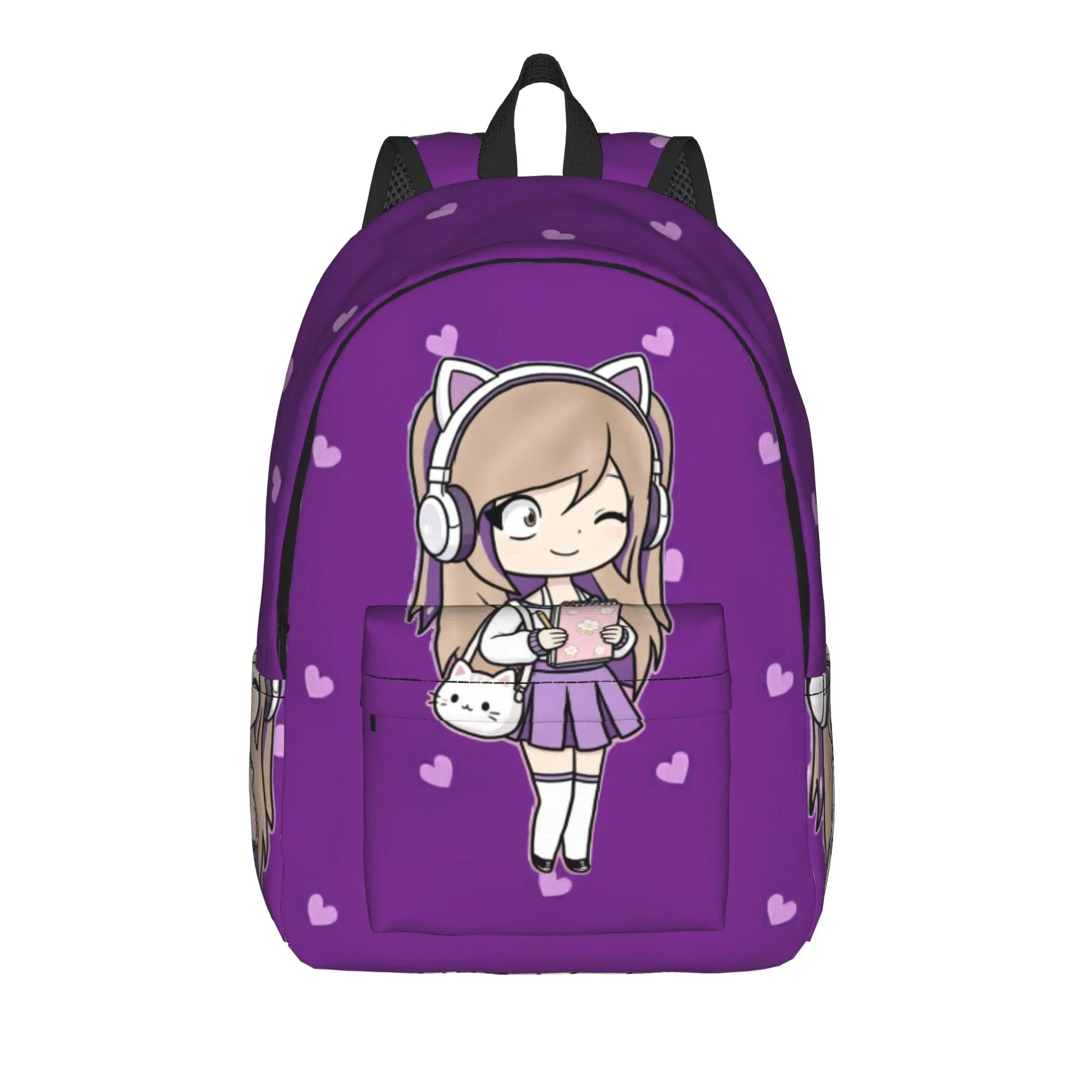Lyna Vallejos Gamer Backpack for Men Women Casual Student Business Daypack Cut Heart College Canvas Bags Durable