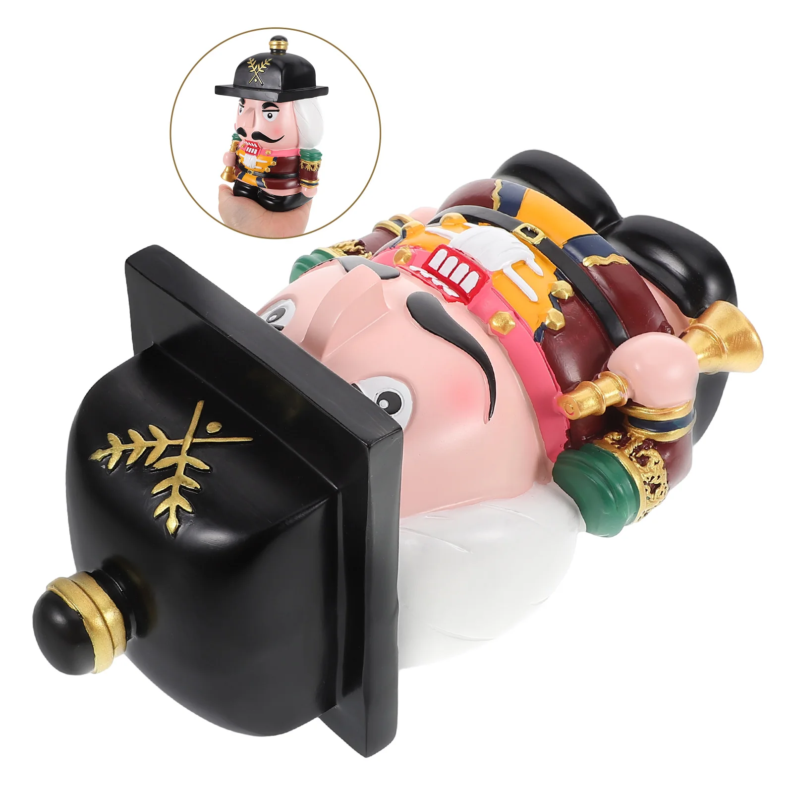 

Nutcracker Coin Bank Resin Piggy Bank Decorative Money Box Large Capacity Coin Saving Pot Home Decor Gift Home Decor