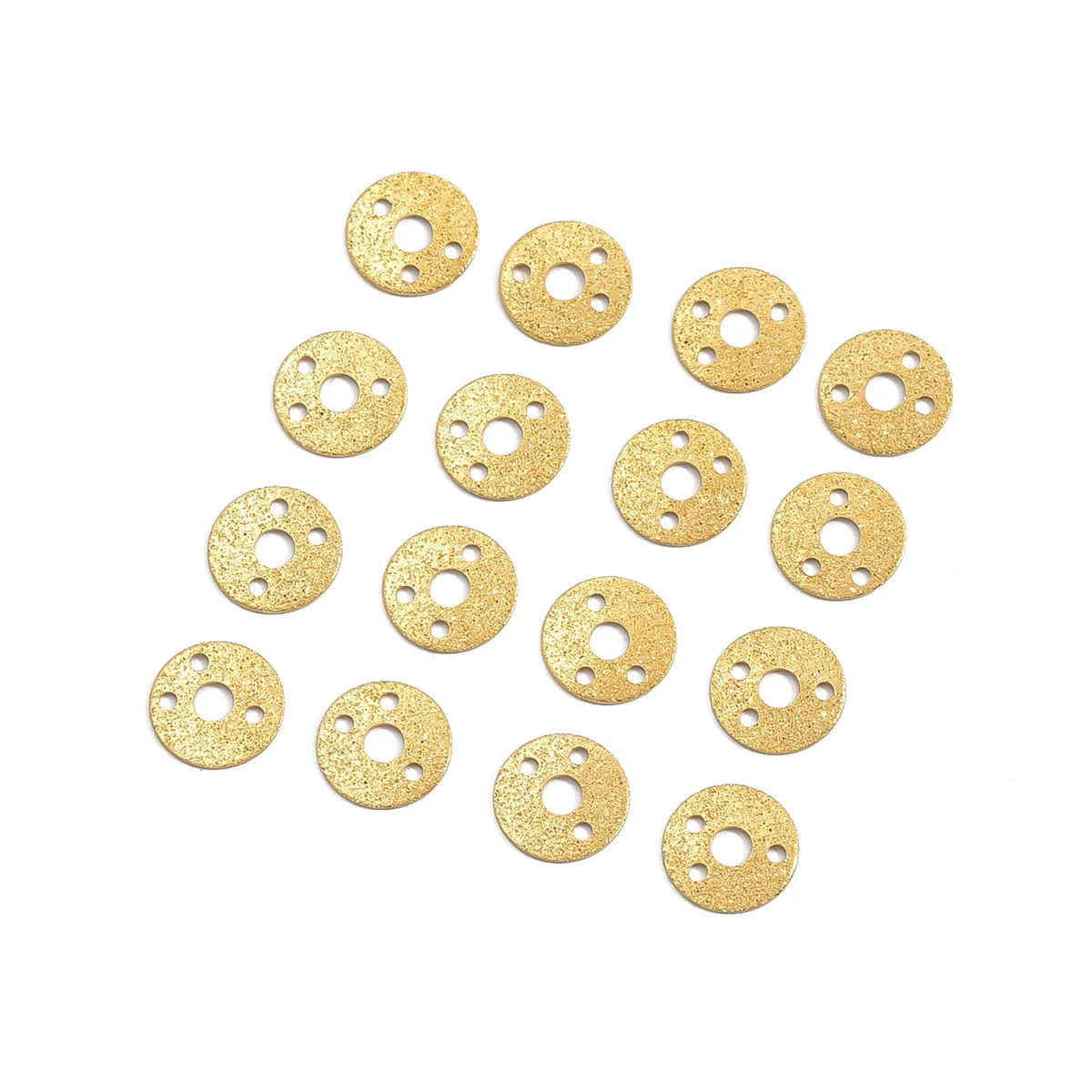 brass porous single-sided frosted disc connector, fashionable, simple and versatile DIY jewelry making necklace accessories