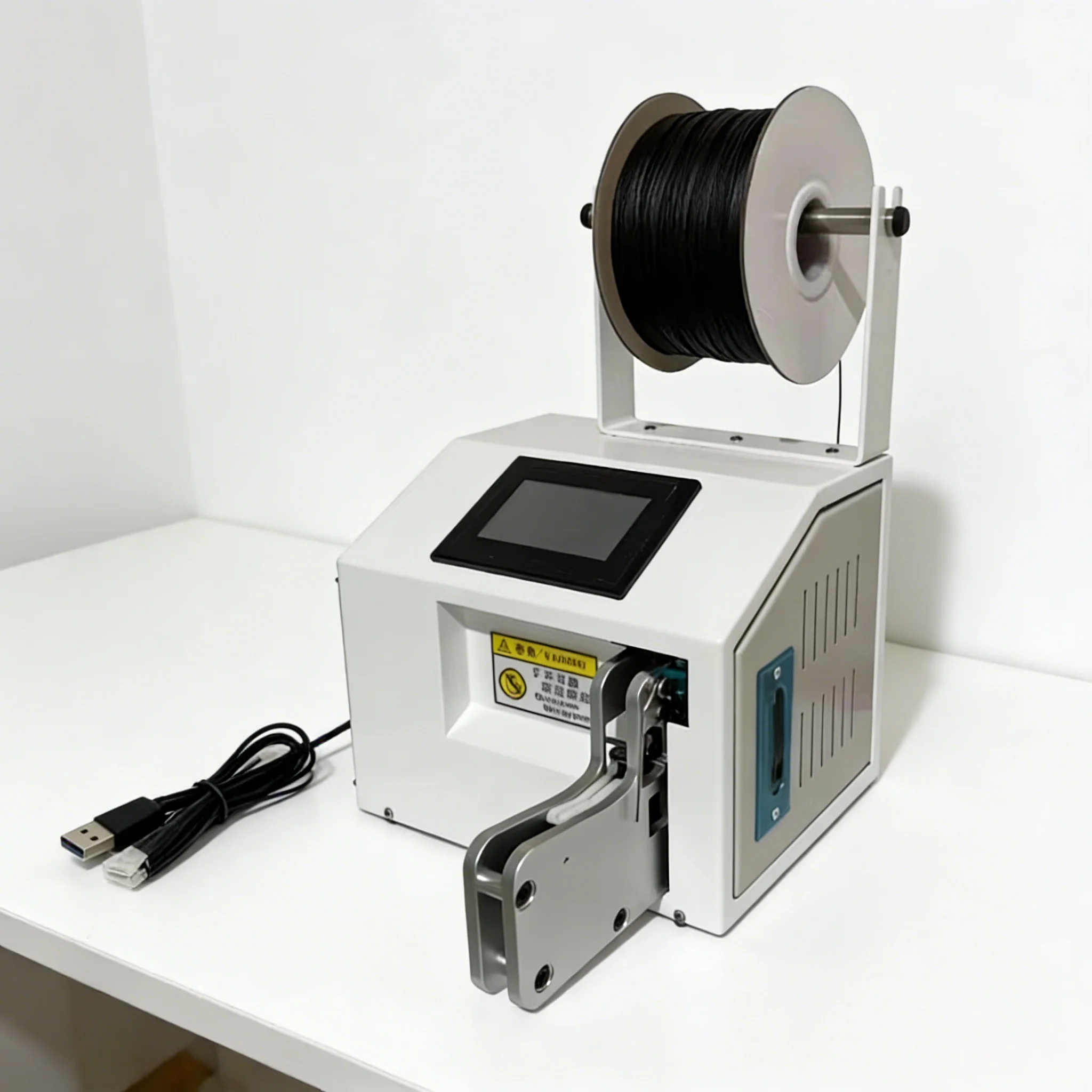 Multifunction Automatic Cable Winding Tying Machine 5-30mm Bundle Touch Screen for USB/HDMI/Power Cables, Round/Long/8Shape Tyin