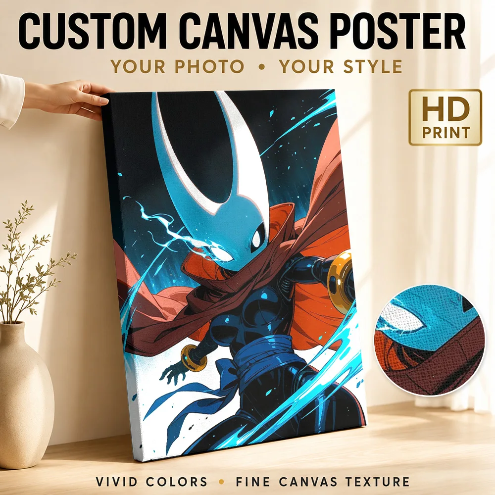 Hornet from Hollow Knight Canvas Print Poster Customized Gaming Anime Wall Paintings Decoration for Teen Bedroom Ready to Hang