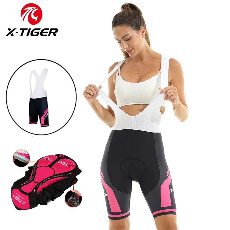 X-TIGER Women\'s Cycling Bib Shorts Shockproof Mountain Bicycle Shorts Breathable Lycra Sport Cycling Clothes