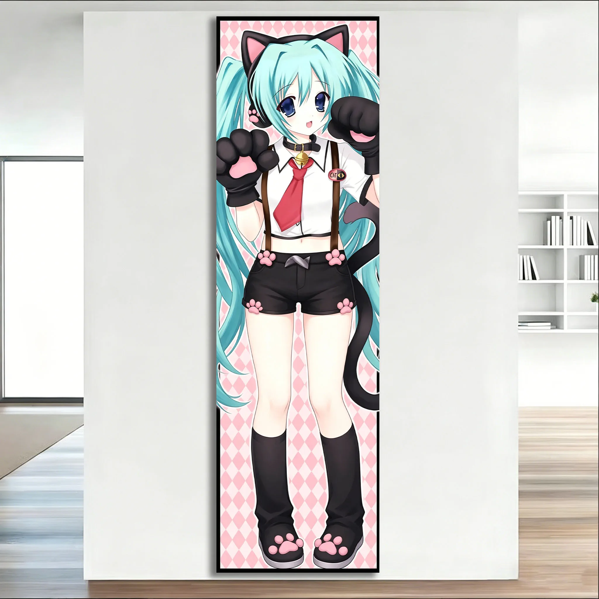 M-Mikus Wandteppich mit Katzenohren, Kawaii-Hintergrund, langer Wandteppich, geeignet für Zuhause, Schlafzimmer, Wohnheim, Wanddekoration, perfektes Geschenk für Freunde – Detail 5