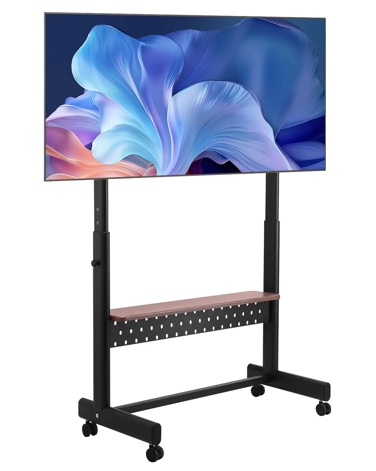 Mobile TV Stand 55-100 Inch Height Adjustable Monitor Holder Tray 205 lbs Indoor Outdoor VESA 800x600mm, Customized