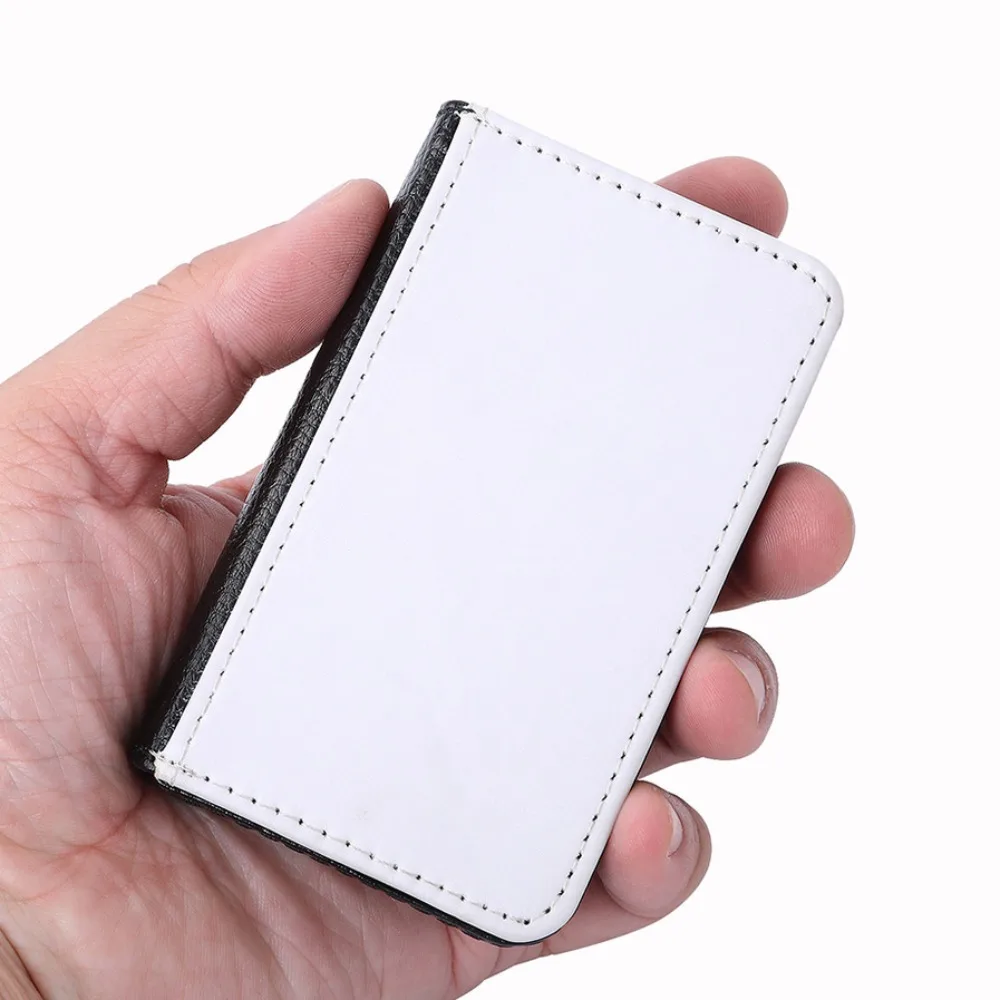 DIY Blank Name Card Holder Elegant Design PU Leather Thermal Dye Sublimation Card Case Lightweight Card Organizer