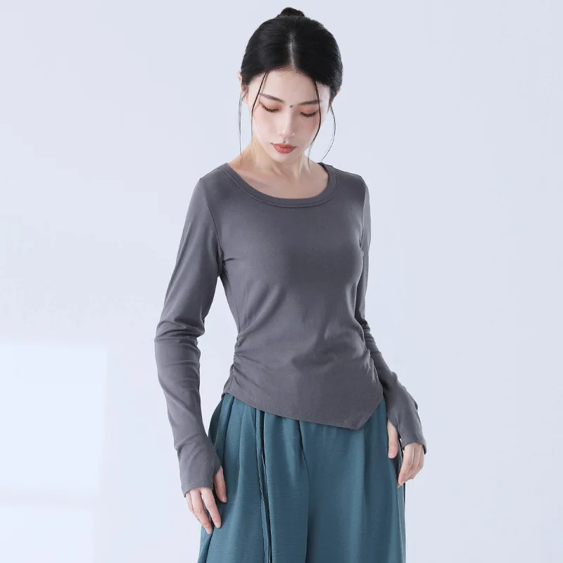 abiti da pratica di danza moderna personalizzati per le donne nella primavera nuovi top slim fit per adulti abiti da allenamento di base quotidiani per le donne