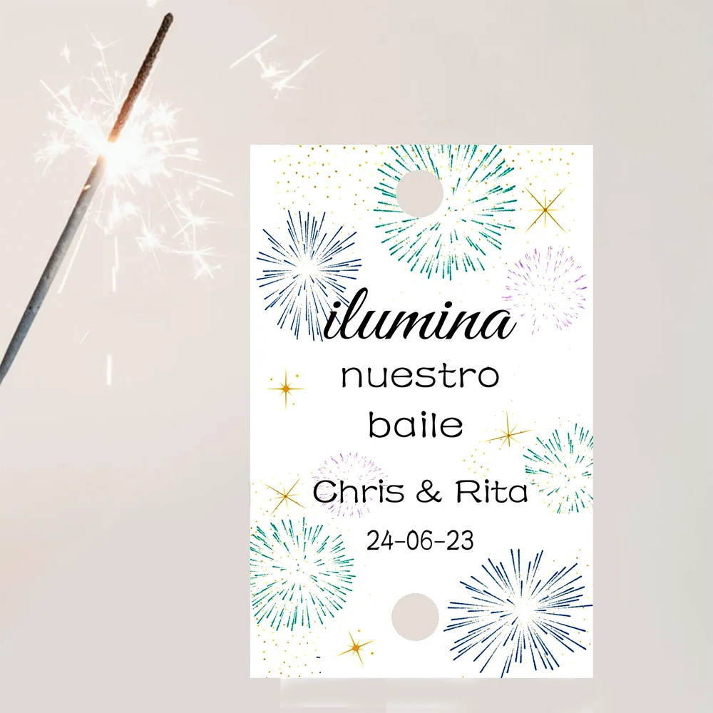 55PCS 45x70mm Customized Wedding Sparkler Tag Let Love Sparkle Printable Wedding Decor Wedding Favour Tags