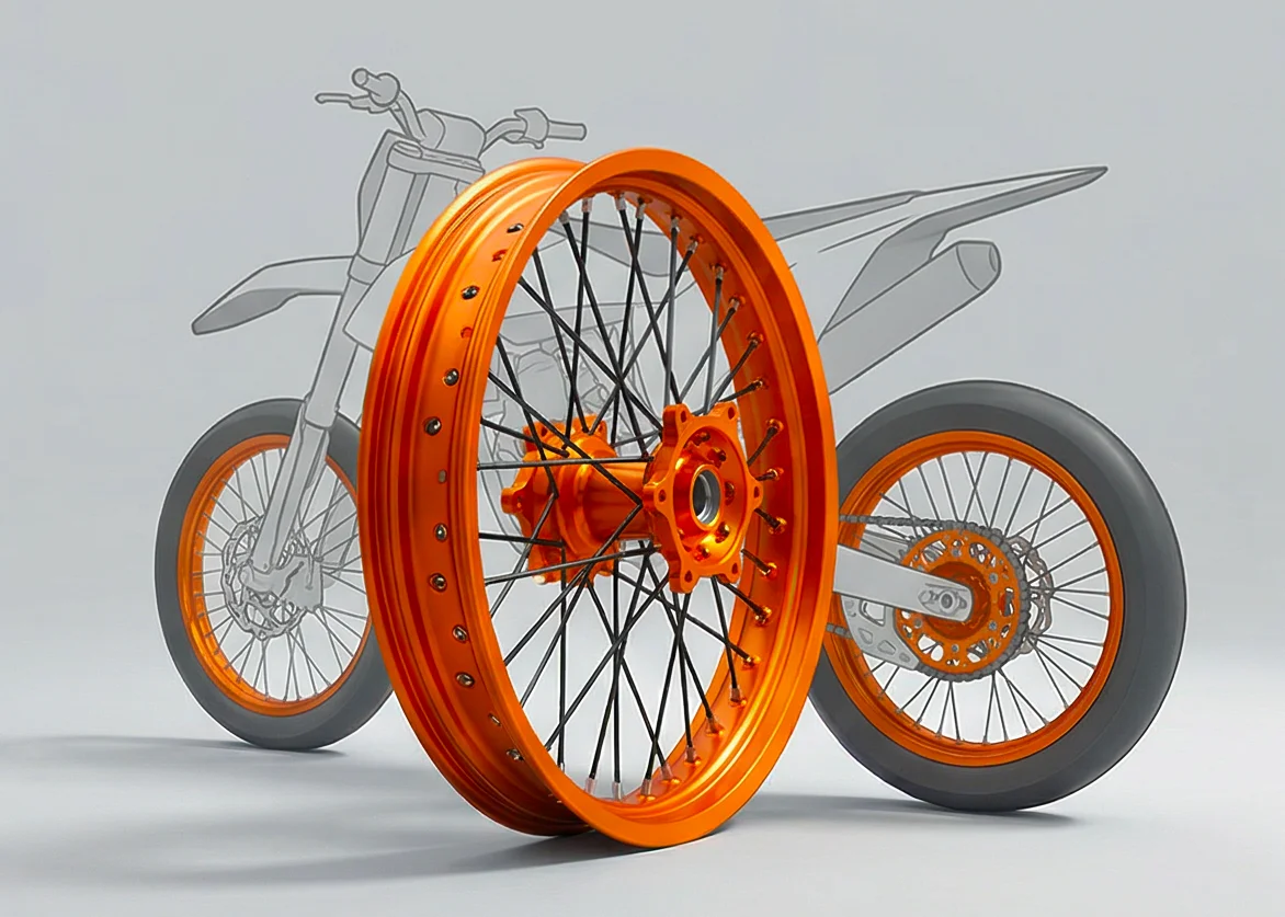 

17 Racing Supermoto Wheels For KTM SXF250 350 Lightweight Durable Motorcycle Rims