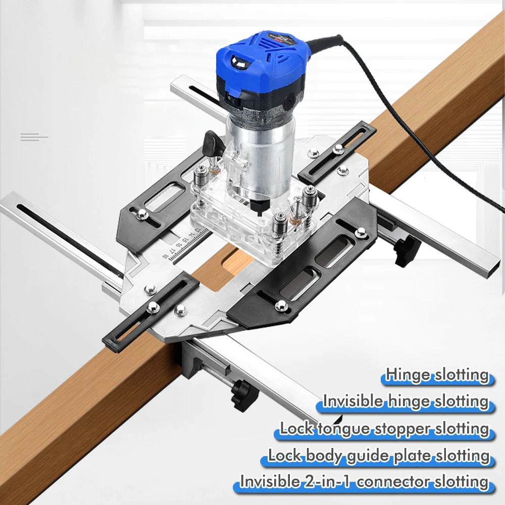 Woodworking Hole Drilling Guide Locator Cupboard Wood Door Grooving Positioner Hinge Holes Punching Locator Hinge Punching Jig