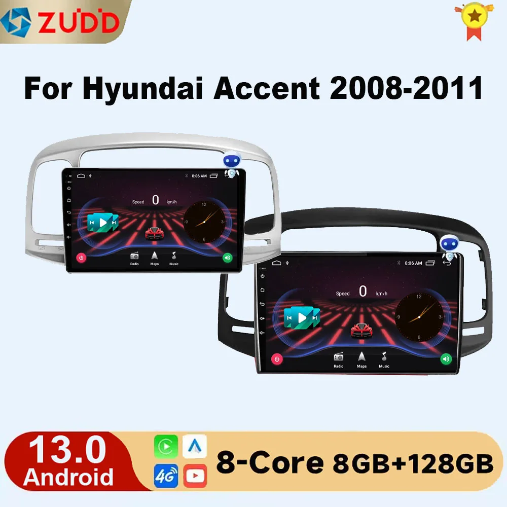 

Car Radio Android 13 For Hyundai Accent 2008 2009 2010 2011 Multimedia Video Player Auto Stereo GPS Navigation Bluetooth Carplay