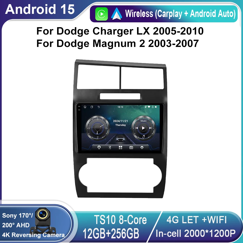 

Car Radio Carplay For Dodge Charger LX 2005-2010 For Dodge Magnum 2 2003-2007 Navigation GPS Android Auto Stereo 4G Wifi No 2din