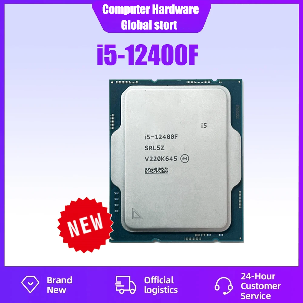 NEW  Core i5-12400F i5 12400F 2.5 GHz 6-Core 12-Thread CPU Processor 10NM L3=18M 65W LGA 1700 No cooler