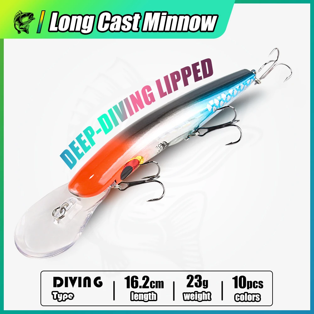 1PCS Jerkbait Minnow Swimbait Deep Hard Big Artificial Bait Wobblers For Pike Trolling Crankbait Fishing Lures Baubles Tackle