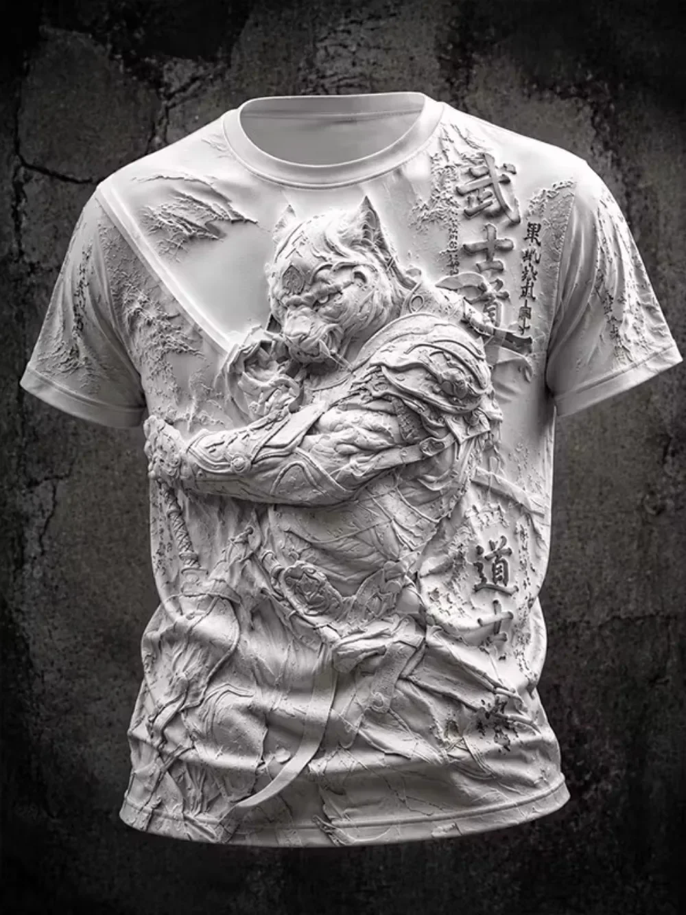 Fashion White Tiger Warrior Pattern 3D Printed Casual Street Outdoor Fitness Men Plus-size T-shirt Large Size parent-child Cloth