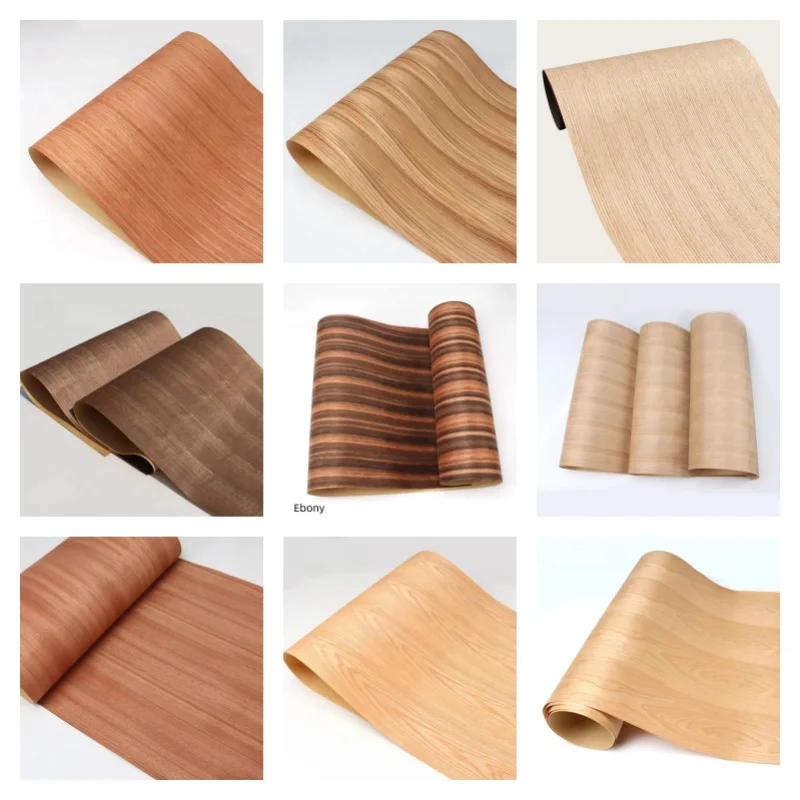 250X58cm Natural Oak Wood Veneer Spliced Kraft Paper Wide Ebony Veneer for Furniture Panels Cabinet Door Decor Wood Sheets