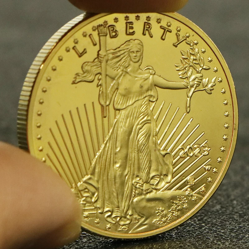 2023 الولايات المتحدة الأمريكية ليبرتي النسر 33*3 مللي متر لا "نسخة" عملة الذهب الأمريكي الولايات المتحدة النسر الحرية في الله نحن نثق بهدايا تذكارية #1