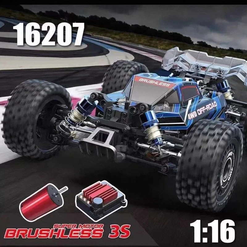 MJX 16207 1/16 Brushless 4WD RC Off‑Road Buggy  3S Battery Support Land‑Air FPV Modification High Speed RC Car Hobby Model