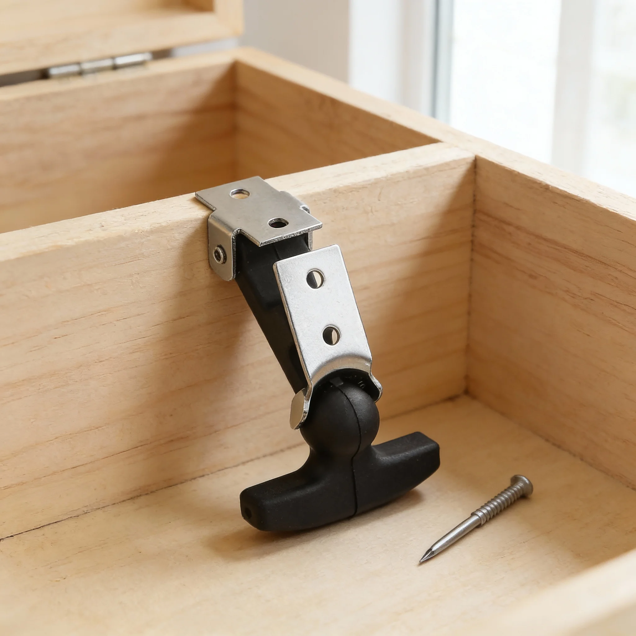 

Rubber Latch T-Handle Flexible Hasp for Vehicle Engine Compartment Toolbox Boat Cargo Box Vibration Resistant Secure Closure