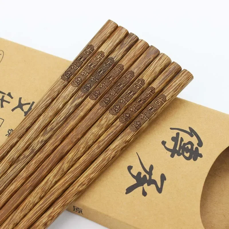 5/10pairs Natural Chestnut Wood Chopsticks Set Japanese-style Sushi Handmade Wooden Chop Stick Value Gift Hashi Chopstick Sushi