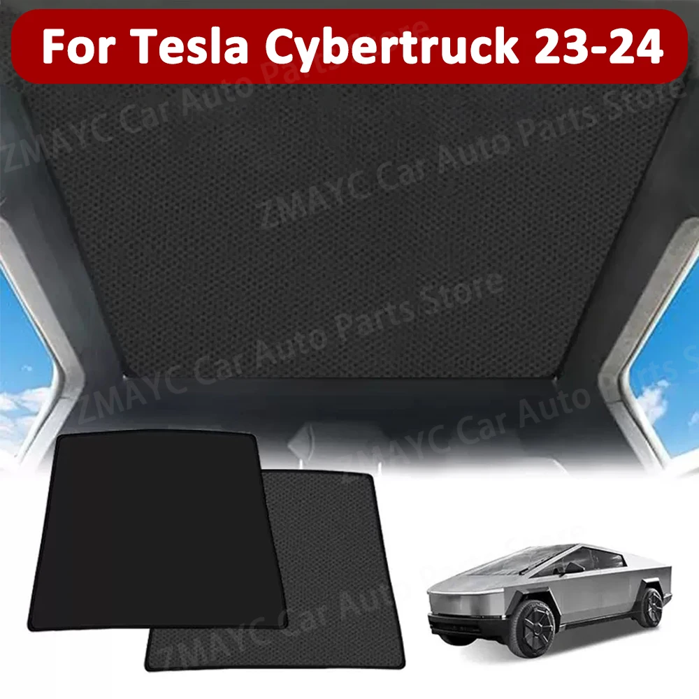 Parasol para Tesla Cybertruck 2024 2023, parasol de cristal para techo corredizo, persiana para claraboya, accesorios para techo corredizo delantero y trasero del Cybertruck