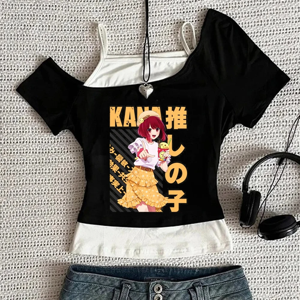 Oshi No Ko cropped top ladies clearance sales manga dollette party top tees clearance sales cutecore cheap gothic dollette