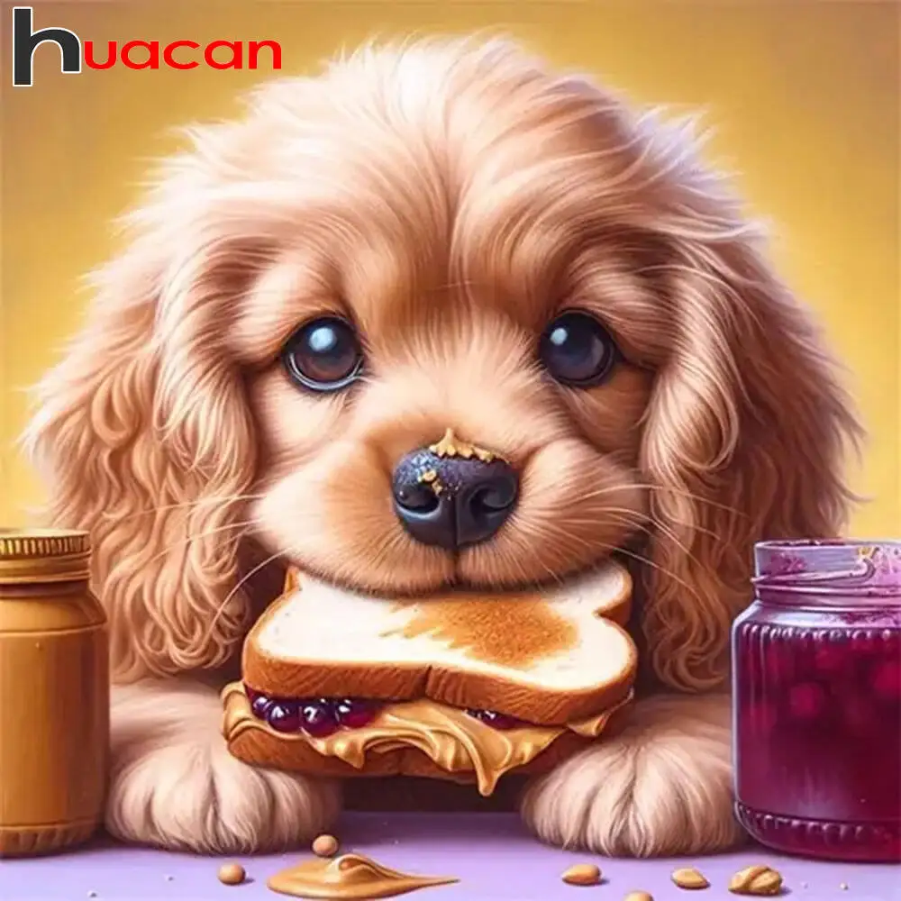 Huacan 5D Hund Diamant Malerei Tier Diamant Stickerei Komplettset Bild von Strasssteinen