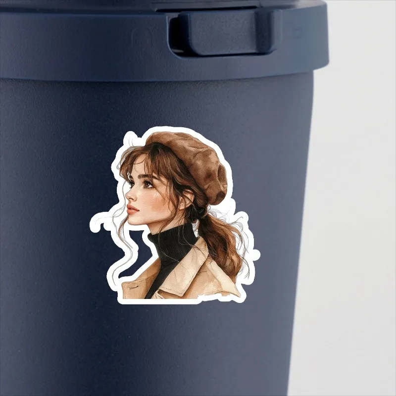 17pcs Cute Self-made  Winter fashion khaki fashion girl  Scrapbooking Stickers /Decorative/DIY Craft Photo Albums  stationery