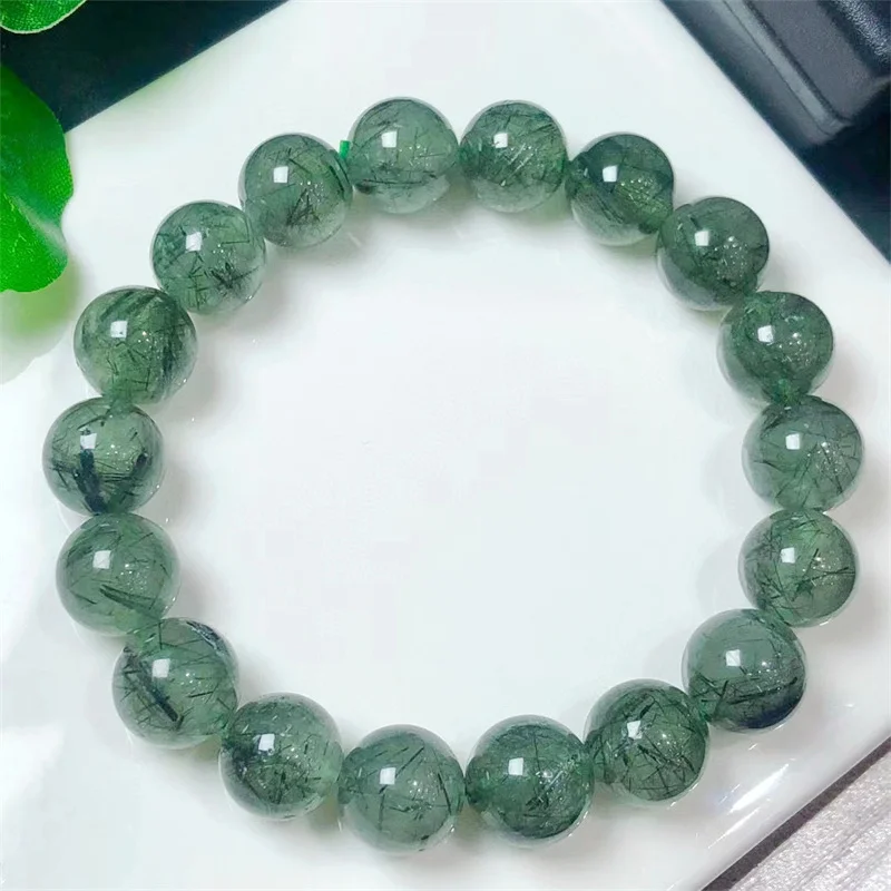 

Natural Green Quartz Rutilated Bracelet Fashion Healing Personalized For Men Women Gemstone Jewelry Lovers Gift 1pcs 8/10mm