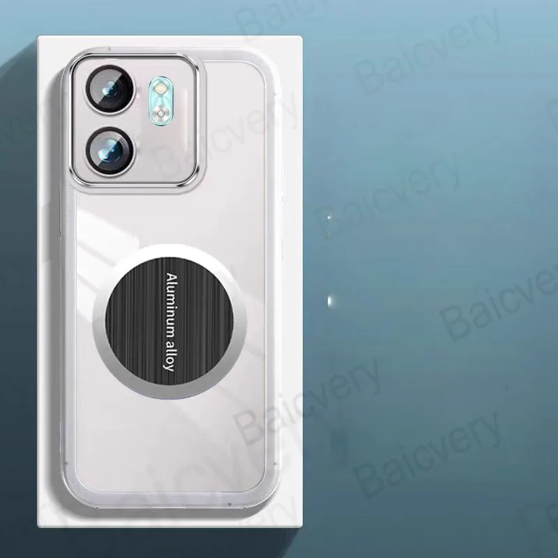 

For OPPO A5X 4G/A5X 5G Soft Colorful TPU Silicon Shell Cover Full With Iron Sheet Sticker