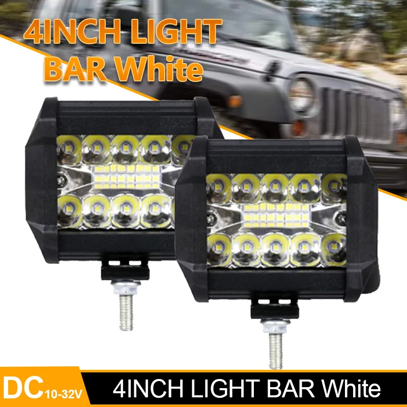 4 zoll 60 W Arbeit Licht Spot Flut Offroad Auto Lichter Bar Nebel Lampe Für Jeep Off Road 4X4 ATV UTV Lkw Anhänger Schiff LED Scheinwerfer